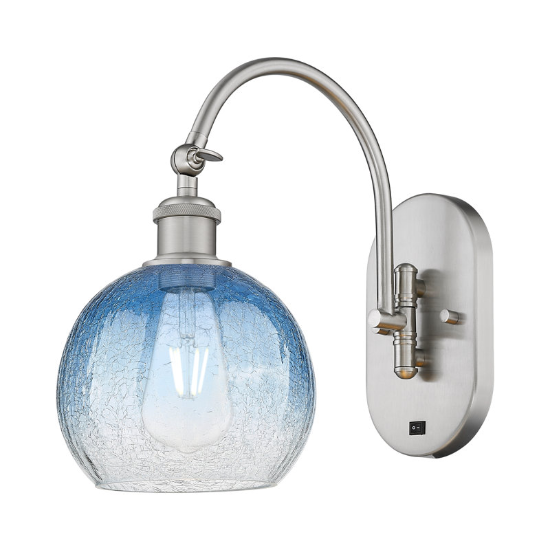 Applique murale pivotante 1 lumière Ballston - Appleton, Bleu saphir, Nickel satiné brossé