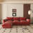Cath 3-Seat Chenille Fabric Upholstered Sectional Sofa With Ottoman-1583857492-1557284152