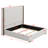 Tall Headboard Upholstered Bed With Vertical Striped And Wingback Design