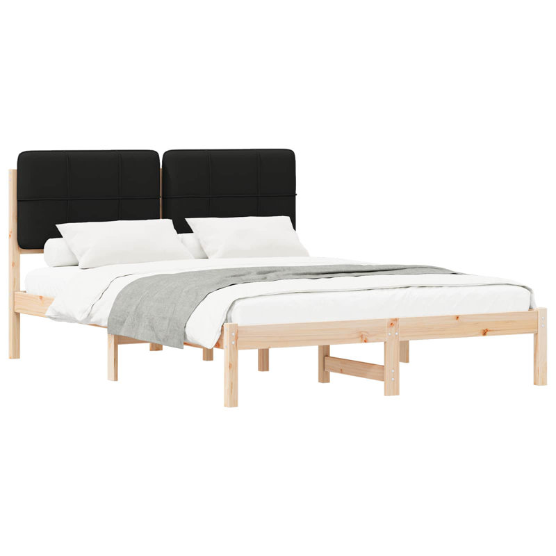 Solid Wood Bed Frame, Black