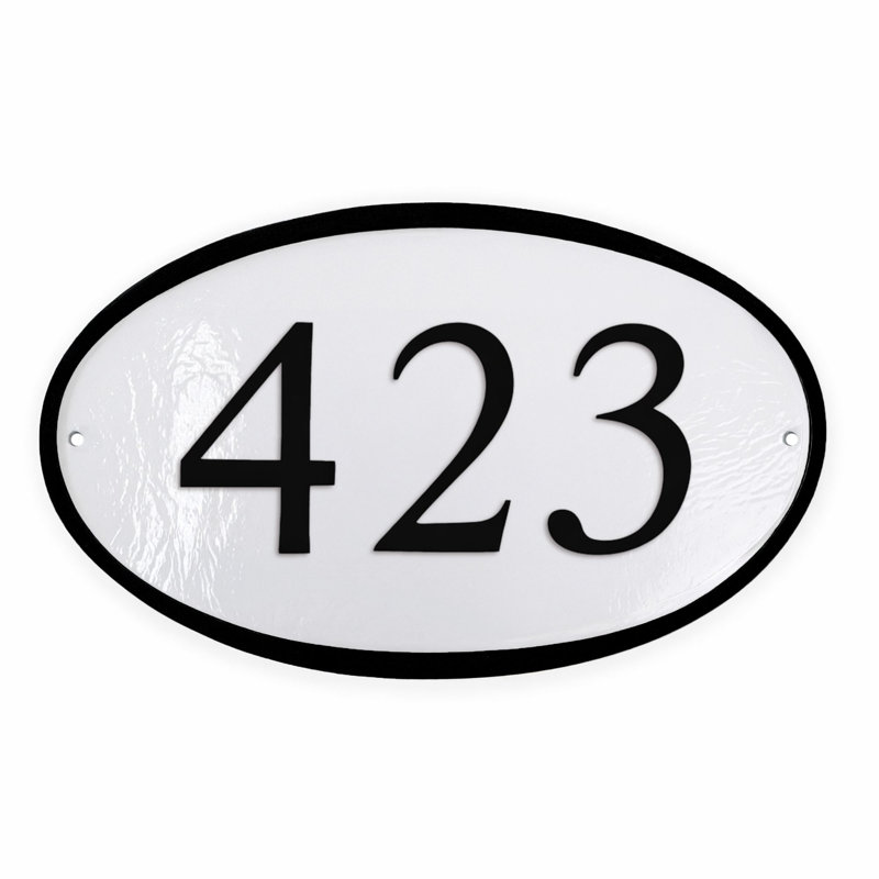 Plaque d'adresse murale sur 1 ligne Ferris, Chocolat / Argent