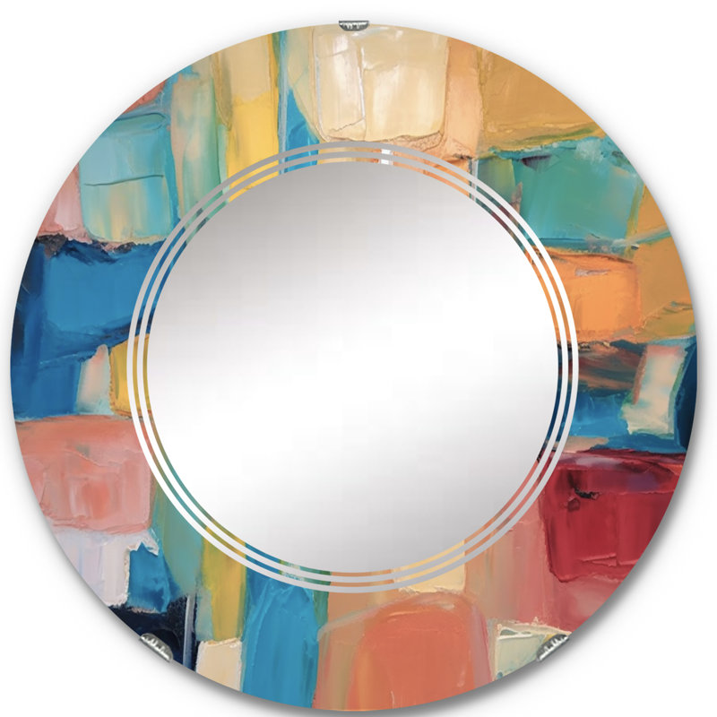 Capullo - Miroir mural moderne rond, 24 po x 24 po