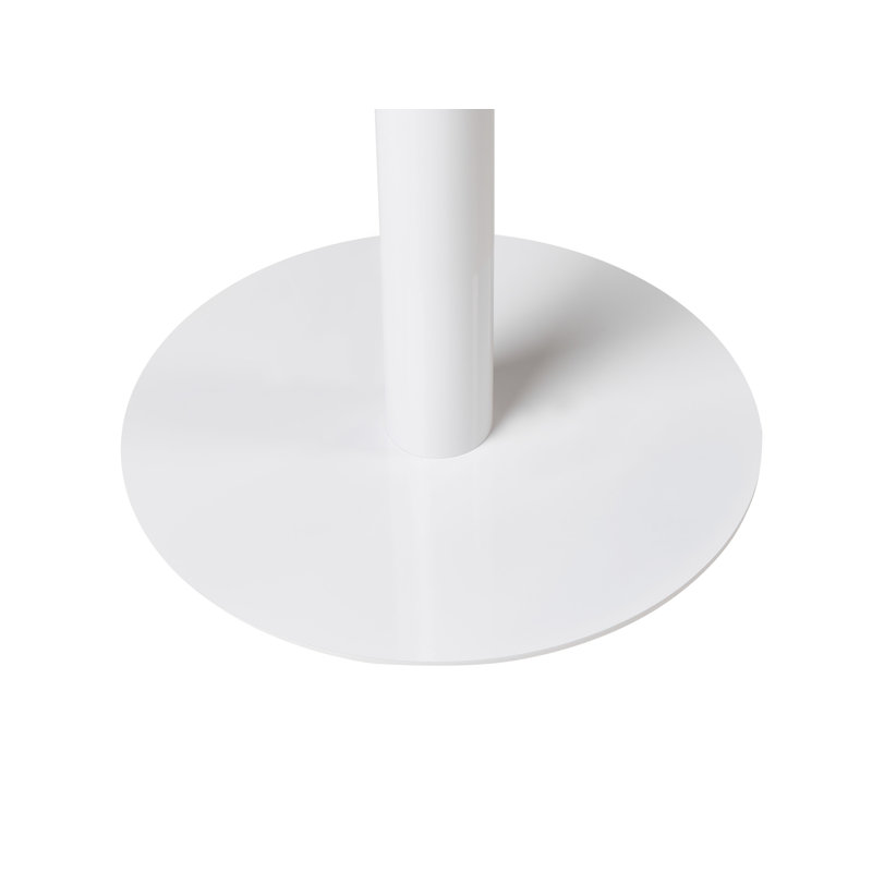Banerjee Pedestal End Table, White, Light Brown