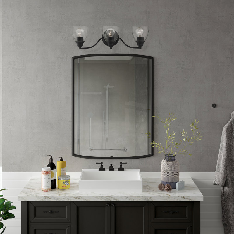 Éclairage pour salle de bain 3 lumières à intensité variable noir