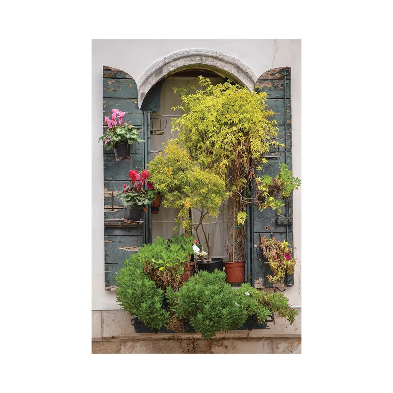 Italian Window Flowers IV by Laura DeNardo - 1 Piece Wrapped Canvas Wall Art, 66.04 cm H x 45.72 cm W x 3.175 cm D