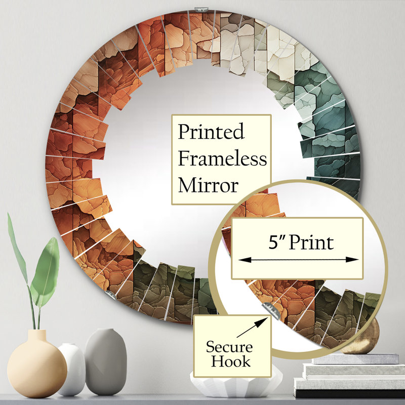Rience - Miroir mural moderne rond, 24 po x 24 po