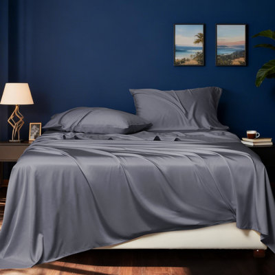 Ensemble de draps en rayonne de bambou 400 fils avec poche extra profonde 400 fils