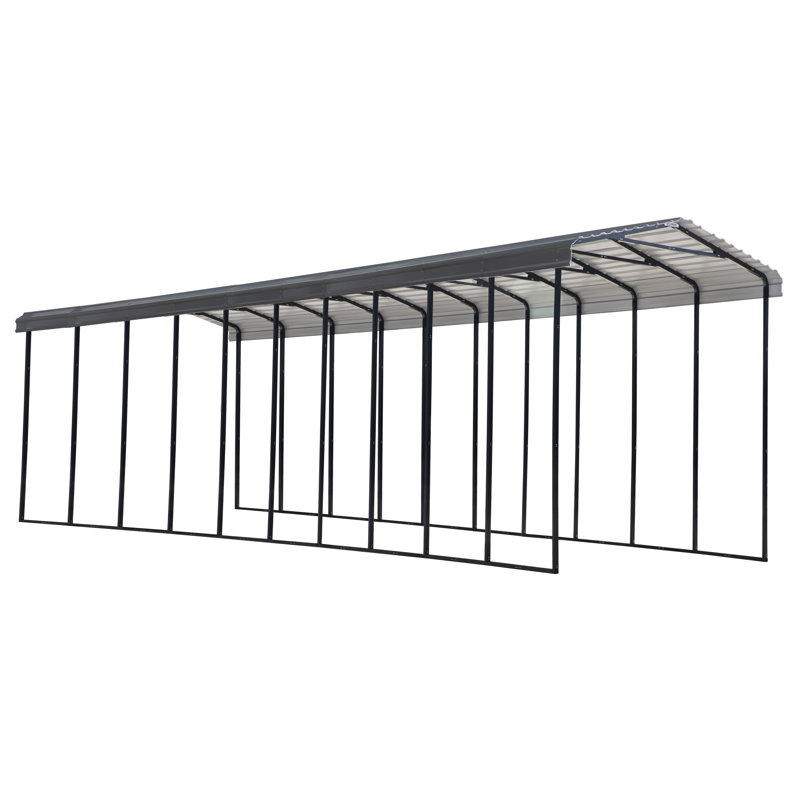 Galvanized Steel Rv Carport, 14X47X14, Charcoal