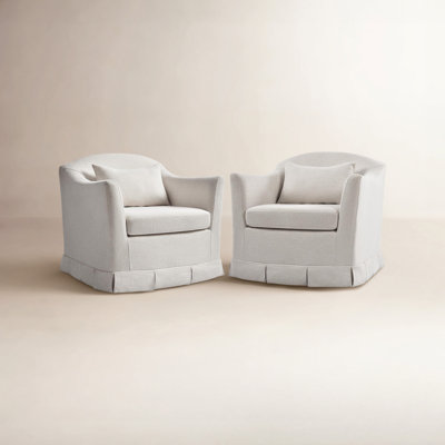 Electra Modern Farmhouse Slipcovered Swivel Armchair Set of 2 by Birch Lane