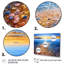 Décoration murale formes abstraites au lever du soleil sur la plage de galets-244394287-217400691