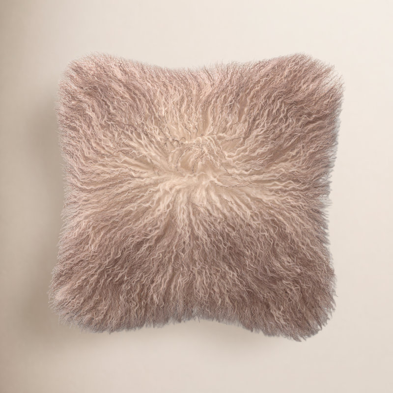Iyana Wool Throw Pillow, Oyster, Square 16"