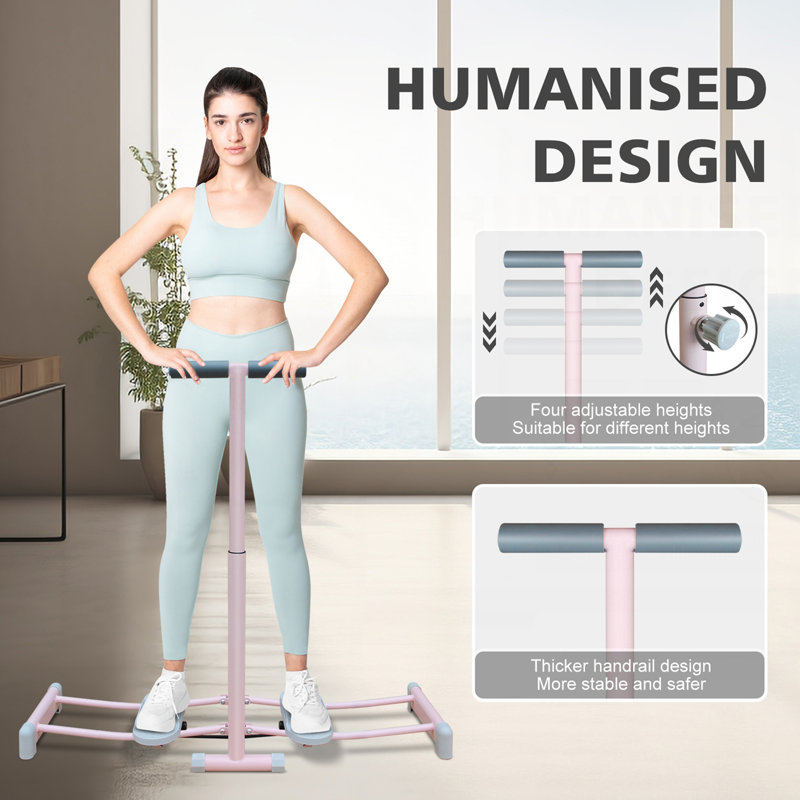 Machine de ski pliable, simulateur de ski pliable avec accoudoir à pédale antidérapante réglable à 4 niveaux, entraîneur de muscles pelviens pour la maison