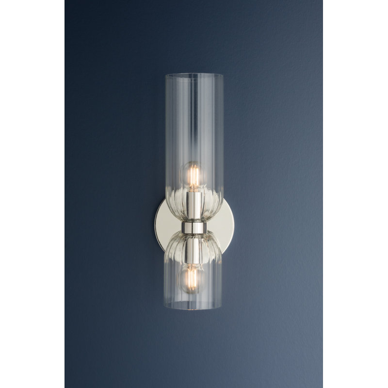 2 - Light Armed Sconce, Polished Nickel