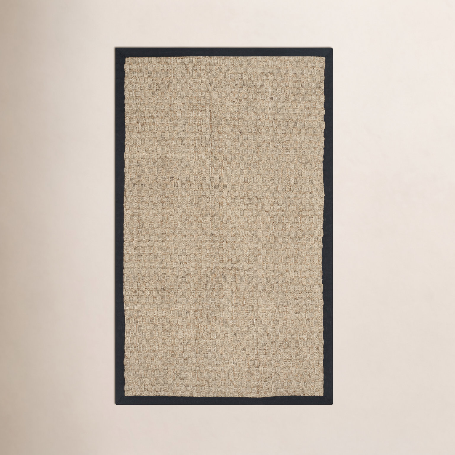 Natural Black Seagrass Rug, Rectangle 3' x 5'