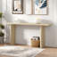 Console moderne avec structure de forme géométrique et grain de bois-678302721