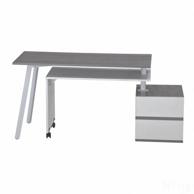 Rotating Multi-Positional Modern Desk, Grey