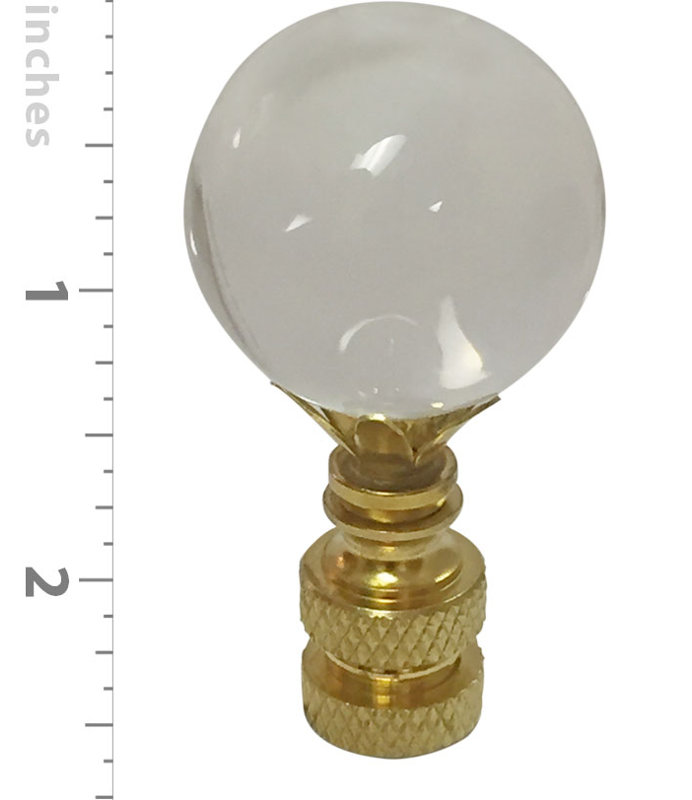 Ball K9 Crystal Lamp Finial, 2.62" H x 1" W x 1" D