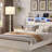 Farmhouse Floor Lamp With Linen Shade - 60" Vintage Standing Lamp With Color Temperatures, Dimmable LED Light For Living Room, Bedroom, Office-1063052835-1063052841-1063052842