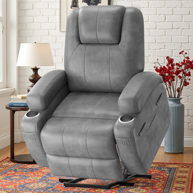 Modern Aesthetics and Intelligent Massage,Ergonomic Height-Adjustable Sofa and Lounge Chair - 8-Point Zoned Massage/Minimalist Installation/Double Cup Holder and Storage Bag