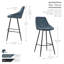 Upholstered Counter Stool with Metal Frame-1346801034