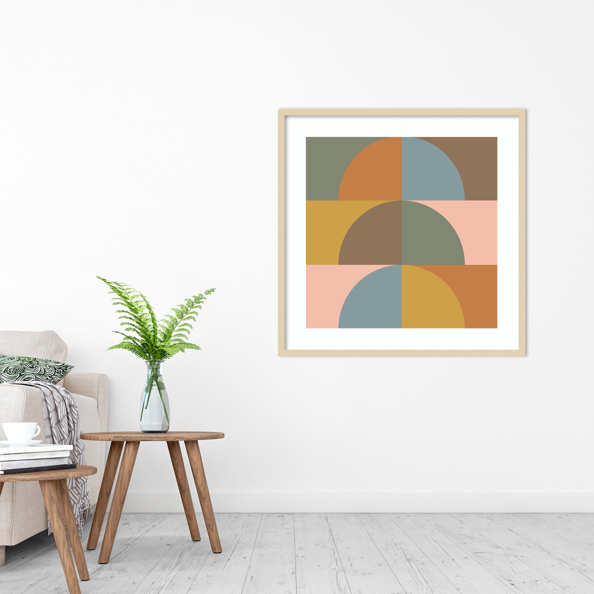 Autumn Vibes by Beth Vassalo, Natural Framed, 25.38" H x 25.38" W x 0.875" D