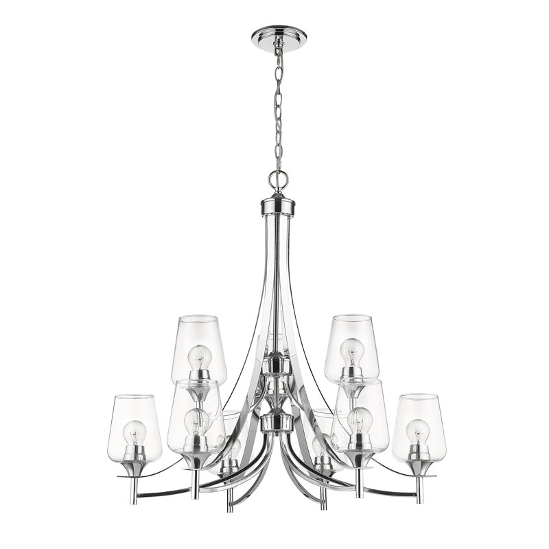 Lustre à niveaux unique 9 lumières Sohil