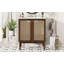 Meuble-lavabo de 30 pouces avec portes en bambou tissé à la main, armoire en panneau de fibres à densité moyenne et conception à fermeture en douceur