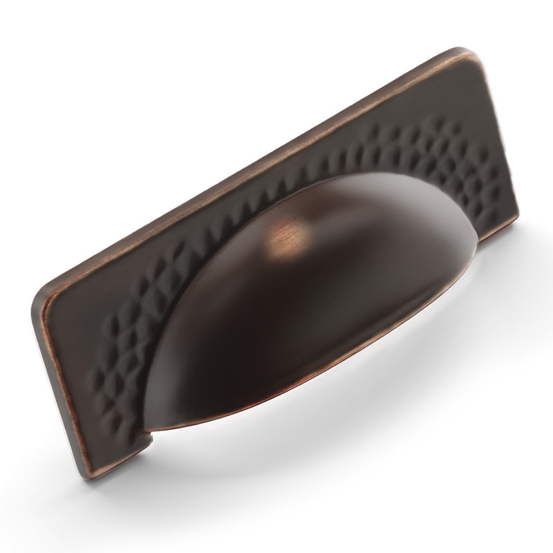 Craftsman Collection Cup Pull - 3-3/4" Center to Center Cabinet Pull Oil-Rubbed Bronze Highlighted - Craftsman Hardware for Drawers & Cabinets