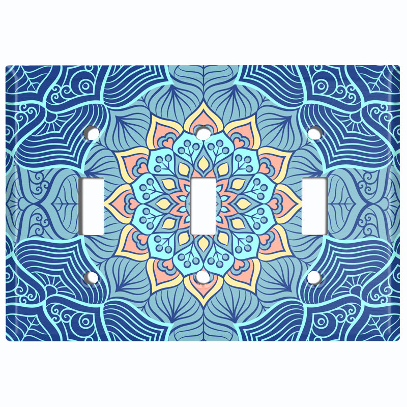 Patterned 3 - Gang Toggle Light Switch Standard Wall Plate
