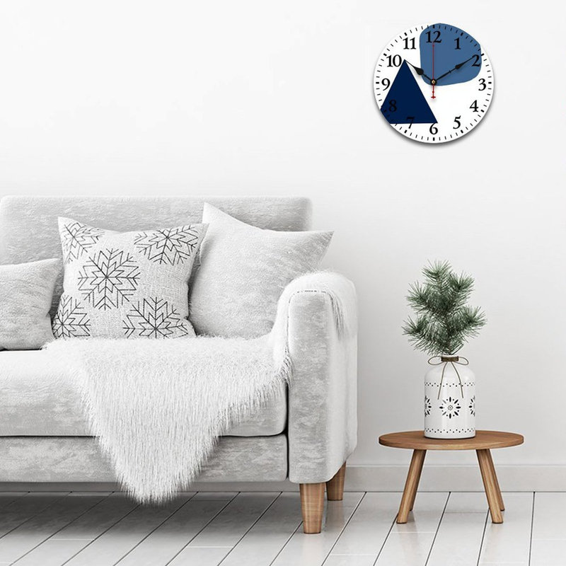 Horloge murale décorative bleue et bleue 12 X 12 pouces pour chambre d'enfant et terrasse