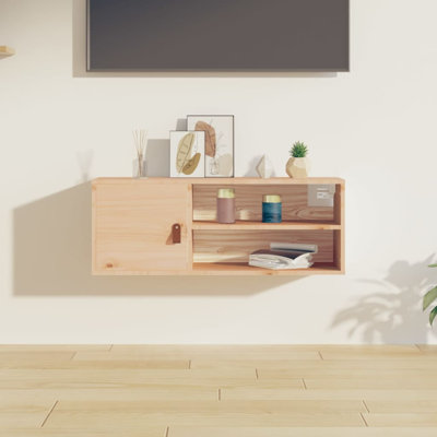2 Piece Pine Solid Wood Floating Shelf
