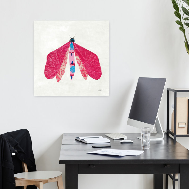 Collage insectes VI, papillon contemporain, H 18 po x l 18 po