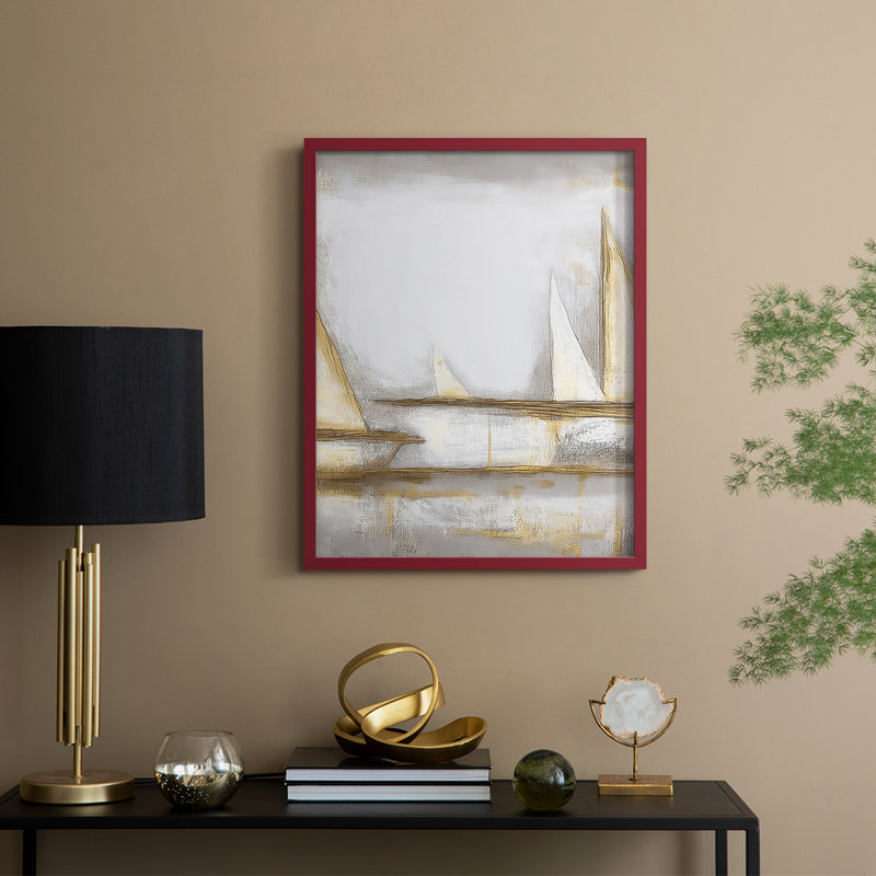 NAUTICAL Series CLxx III - reproduction encadrée de qualité supérieure - prête à être accrochée - aucun clou requis, Rouge