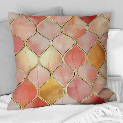 Coussin décoratif rose Mid-Century Ogee Glamour