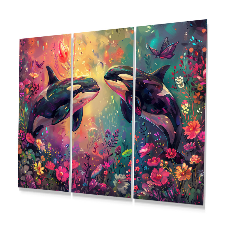 Alyviah - Ensemble de décoration murale baleine, H 28 po x l 36 po x P 1 po