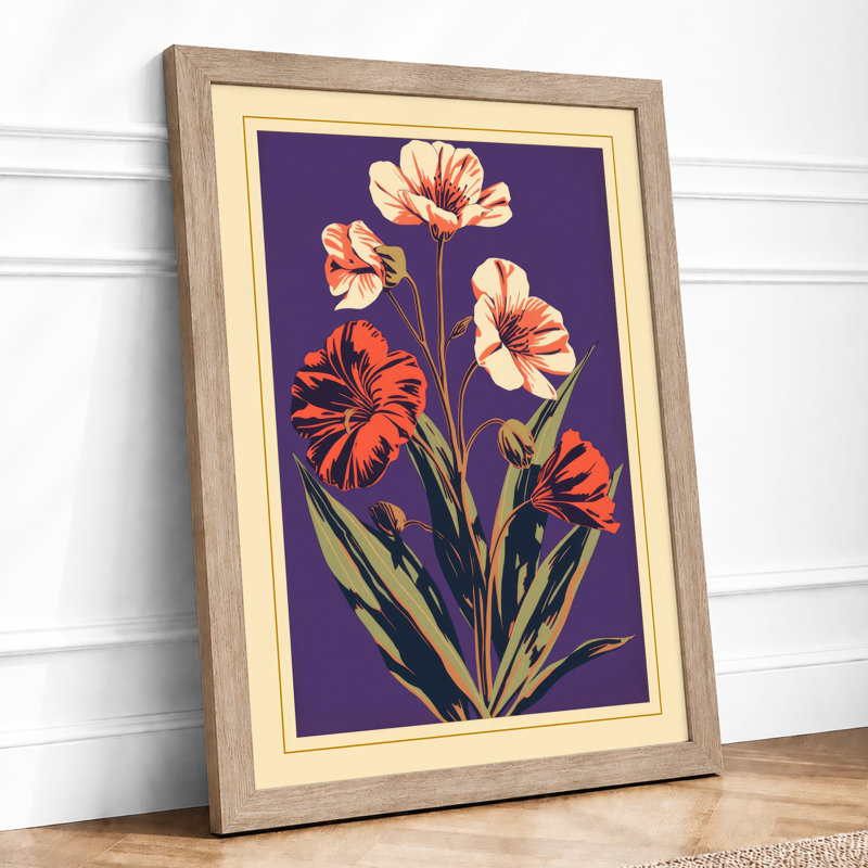 Carnation Cluster Botanical - Framed Print, A1 - 84.1 x 59.4 cm, Oak