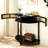 Unique Half Moon Design End Table With Sliding Rattan Door,Elegant Semi-Circle Entryway Console Table With 2 Rattan Storage Cabinet And Bottom Shelf-462115094
