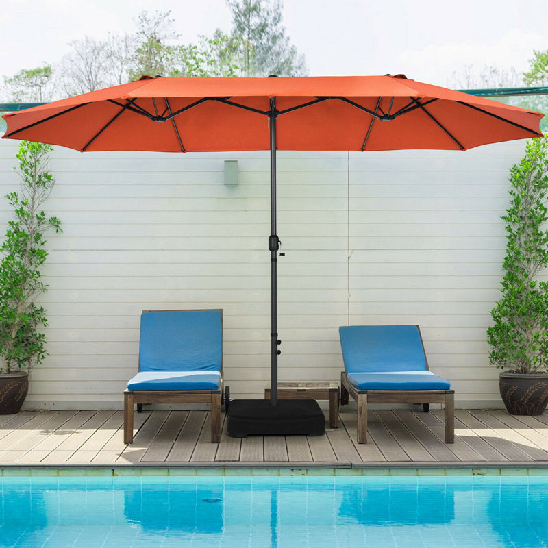 Parasol de marché double face 15 pi Arlmont & Co., Orange