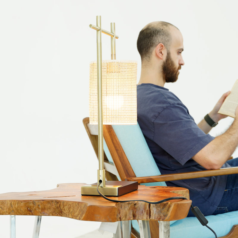 NESTA CYLINDER BAMBOO LAMPSHADE TABLE LAMP
