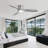 Shandi 52" 3 Blades Modern Intelligence flush mount ceiling fan with LED Lights,Remote Control