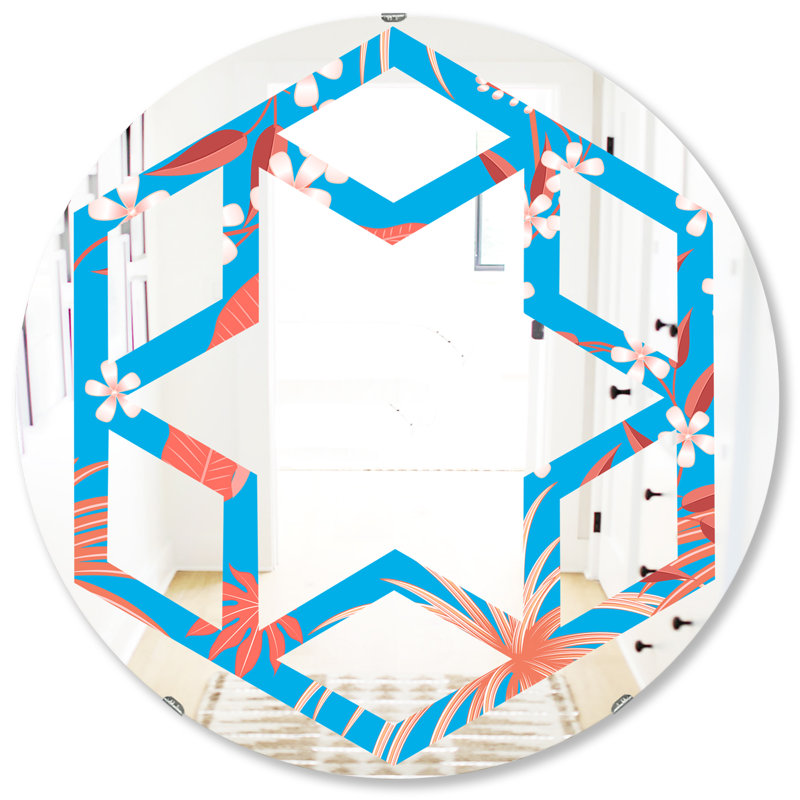 Miroir mural éclectique Foliage II Hexagon Star, H 24 po x l 24 po