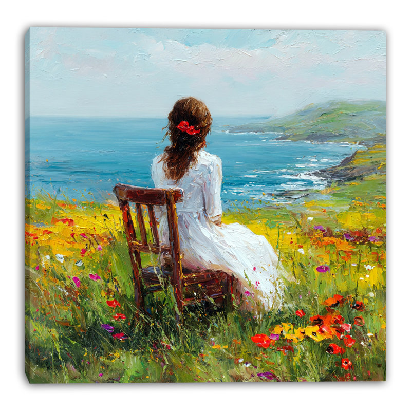 Art mural sur toile Cliffside Coastal Calm, L 12 po x H 12 po x P 1 po