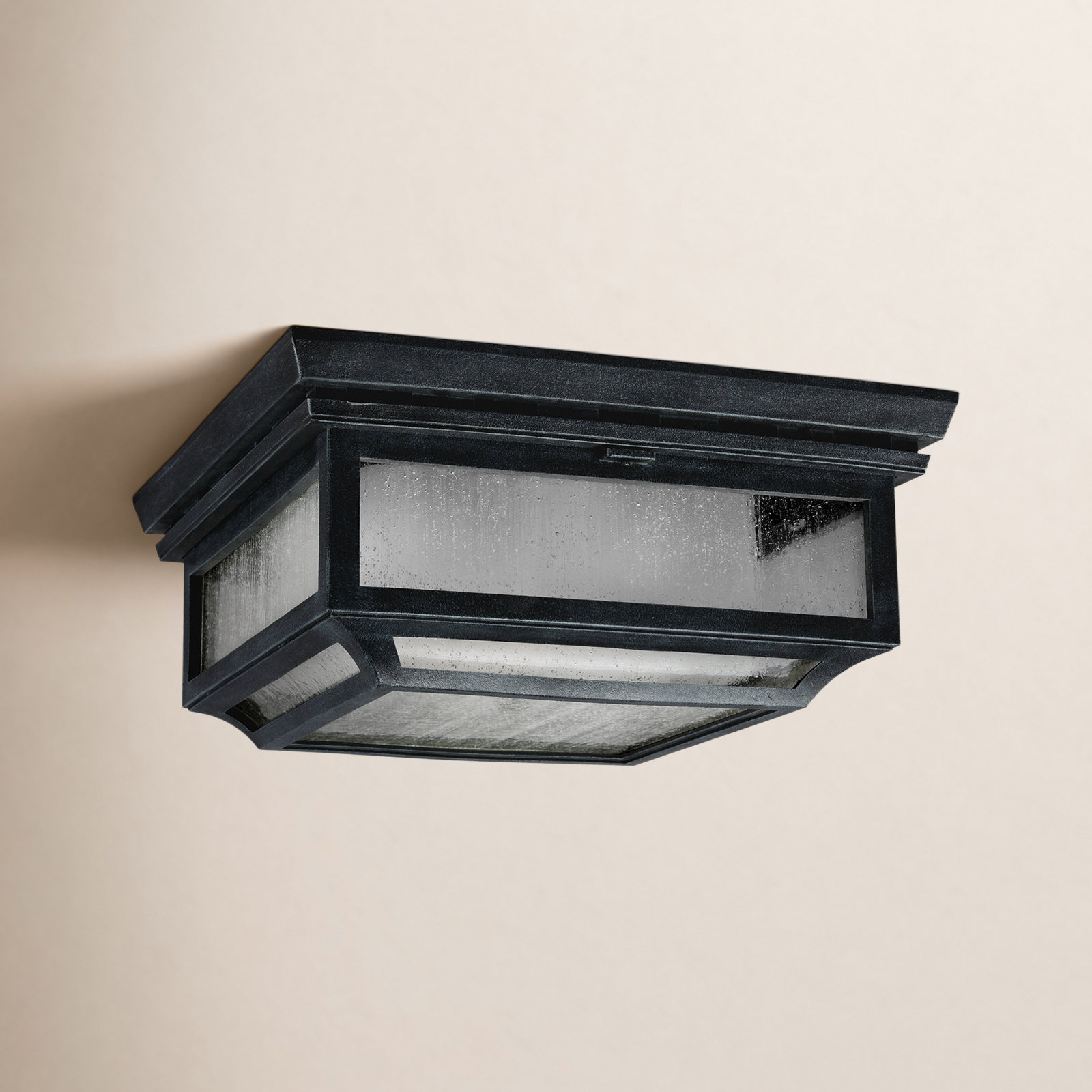 Nisbet Outdoor Flush Mount, Dark Weathered Zinc