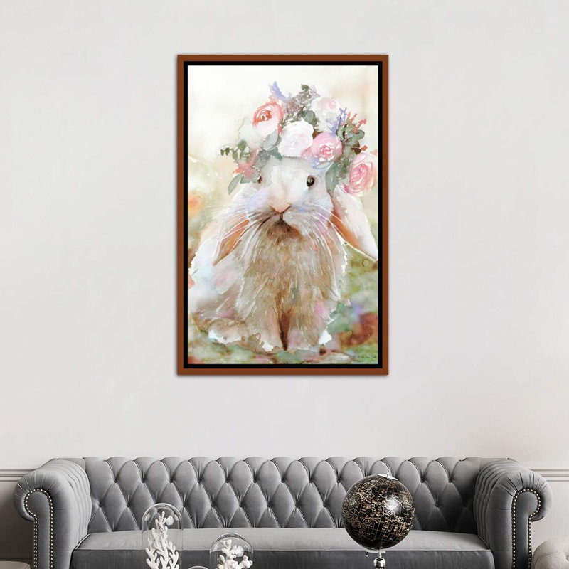 Bunny Sophia - reproduction d'art, Toile avec cadre en bois classique, H 40 po x l 26 po x P 1,5 po