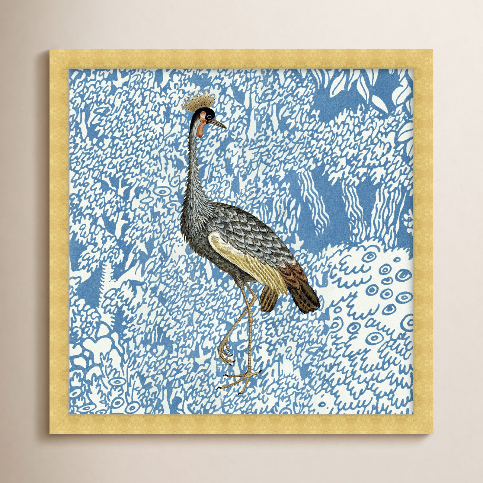 Bird Pose 2 by Oliver Gal, 32" H x 32" W x 0.5" D, Gold