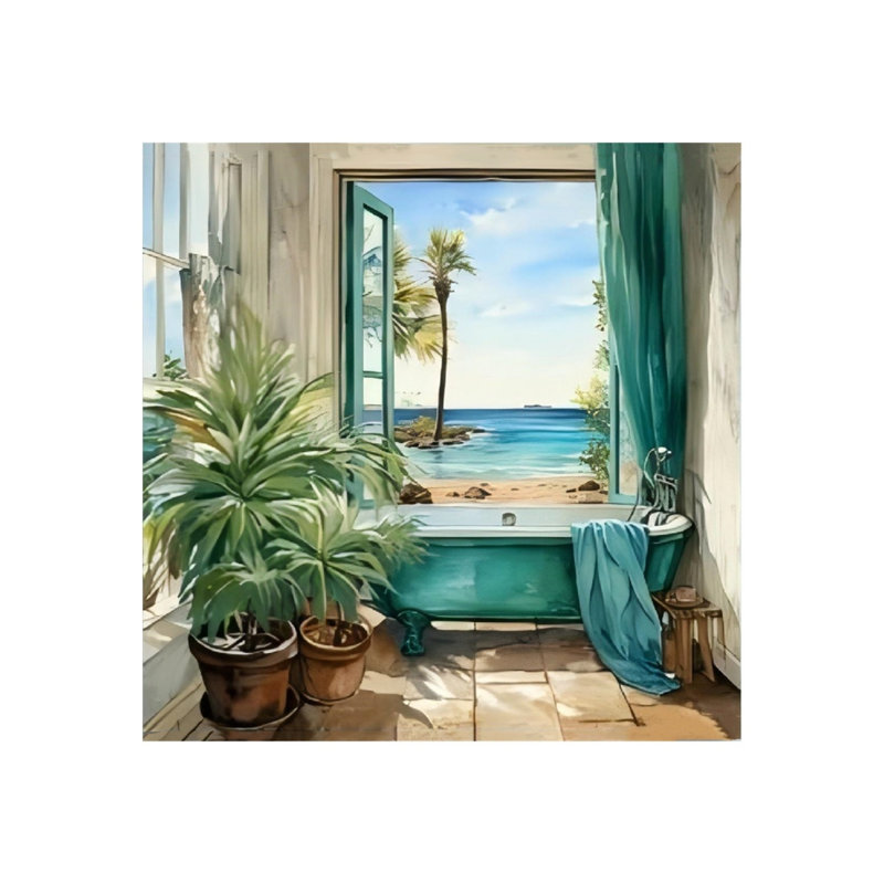 Art mural sur toile sans cadre mer 16 "x 16"