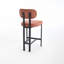 Upholstered Fabric Counter Height Barstool with Black Metal Legs for Dining Room-1125734756