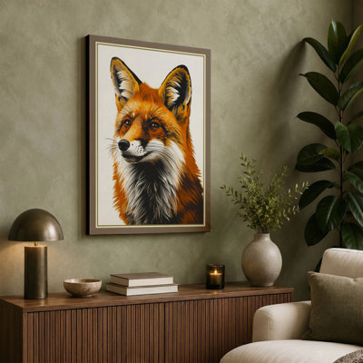 Fox Study Boho - Wrapped Canvas