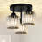 Modern Crystal Ceiling Light Fixtures, 3 - Light Semi Flush Mount Ceiling Light With Clear Crystal Shade-276937045