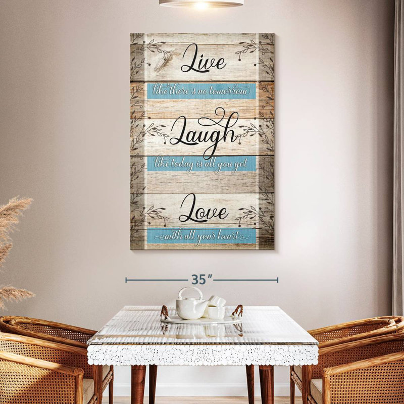 Tergel Live Laugh Love Inspirational Quote, 51" H x 34" W